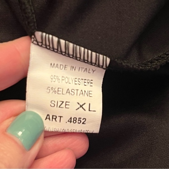 Carla Conti Black 3D Floral Cutout Back Cocktail Mini Dress Size XL NWOT Italy - Picture 8 of 9